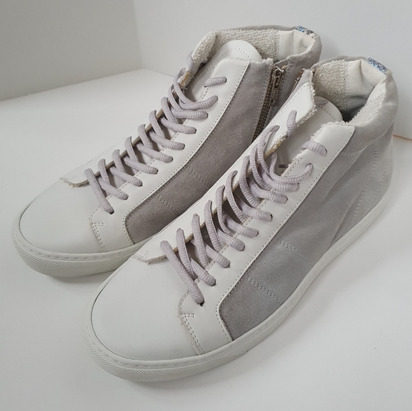 NWOB P448 high-top sneakers, gray suede, size 11.5 (42) - Picture 1 of 13